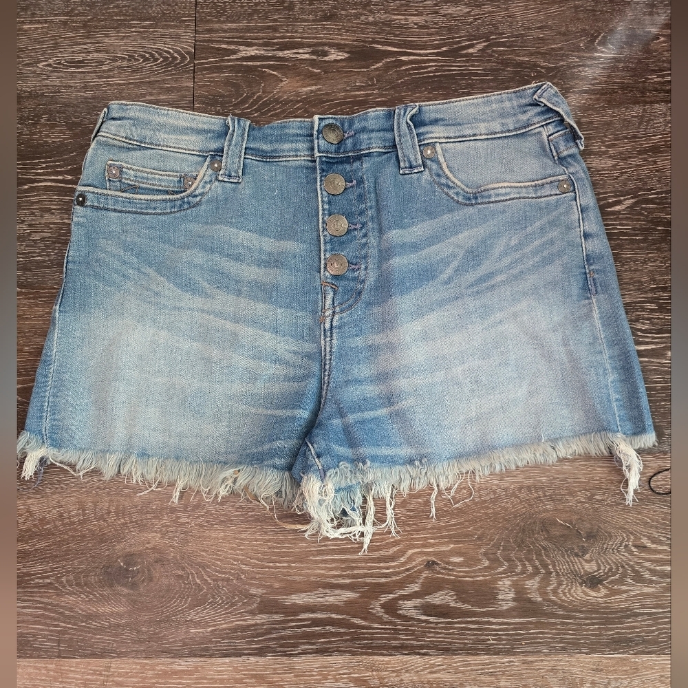NEW TRUE RELIGION BLUE SHORT SIZE W31  high rise short  nwt - Picture 2 of 12